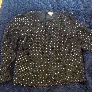 Black Polka Dot Blouse J Crew